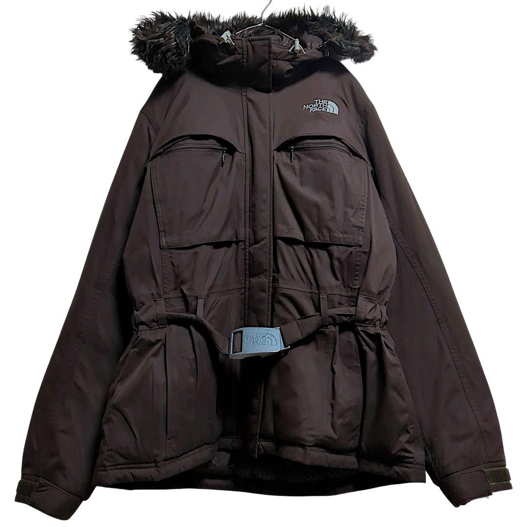 ノースフェイスダウンジャケット　HYVENT　ベルト付き　レディースL古着
