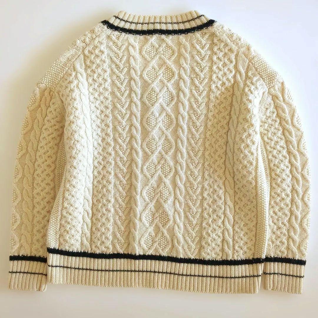 バトナー チルデンニット アルパカ混 ウール Vネック ケーブル編み ゆったり