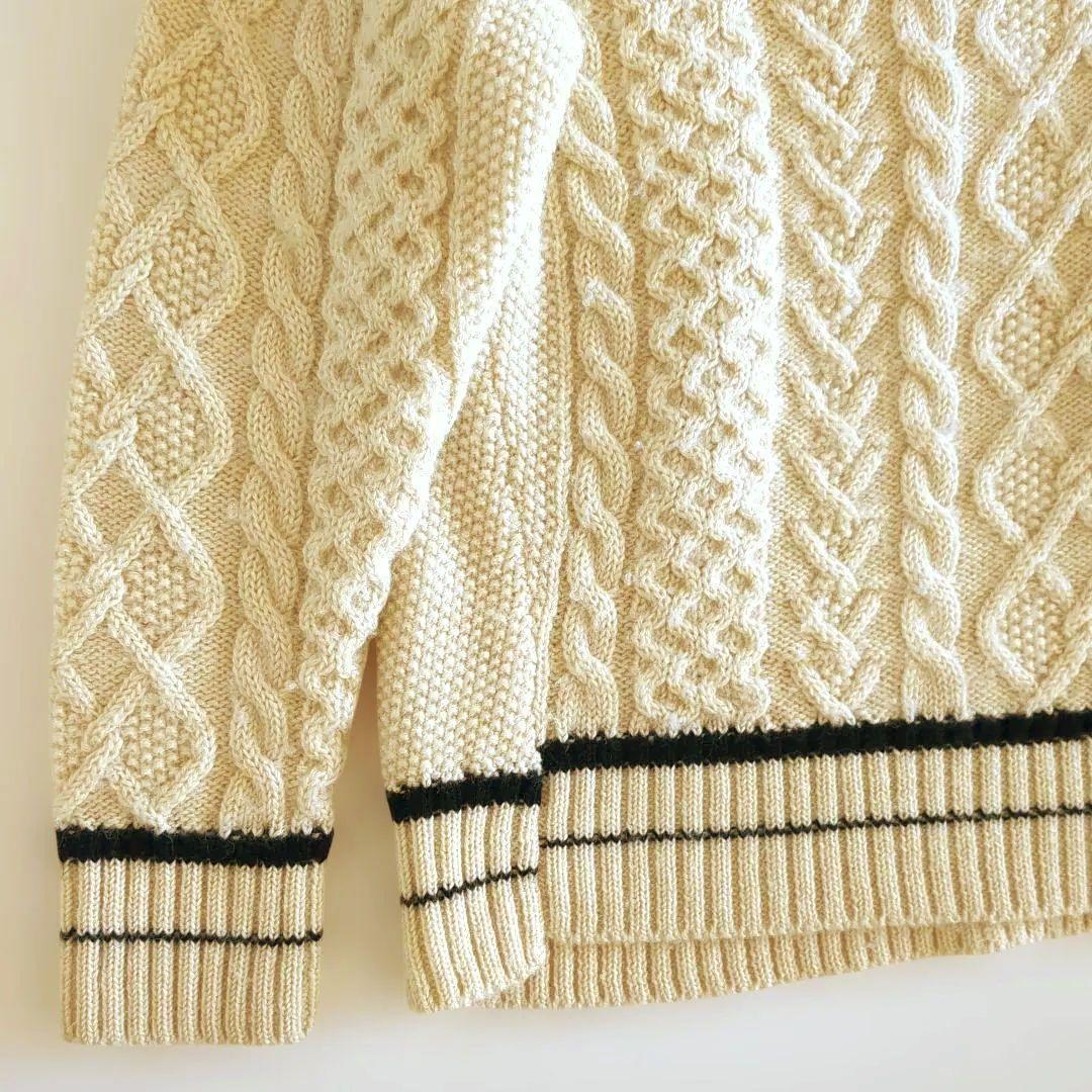 バトナー チルデンニット アルパカ混 ウール Vネック ケーブル編み ゆったり