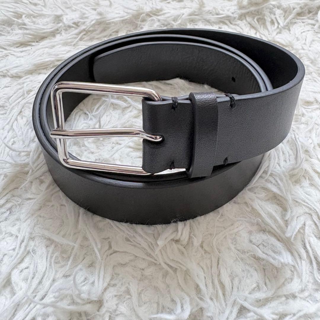 未使用級　JIL SANDER（ジルサンダー）　レザーベルト　ブラック　メンズ