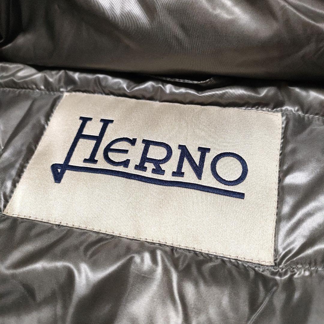 美品✨ヘルノ HERNO 異素材コンビ ニット切替ダウンコート48　大き目サイズ
