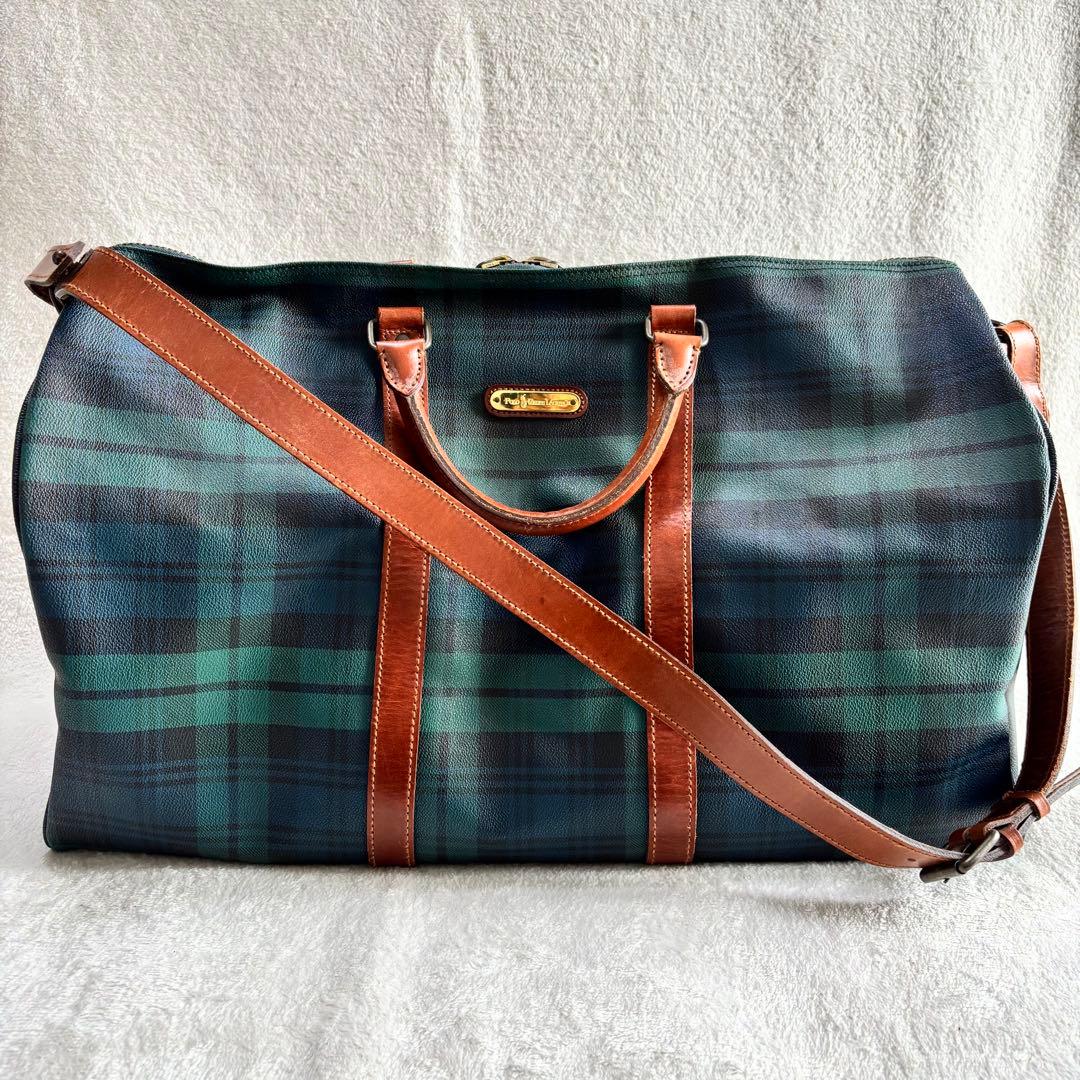 ✨️美品 ポロラルフローレン ボストンバッグ ２WAY グリーン PVCレザー