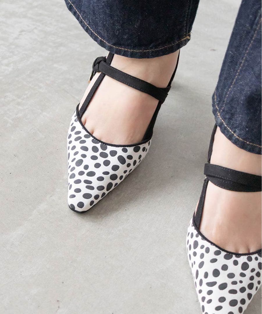 RANDA ランダ リボンモチーフストラップパンプス Lサイズ 24.5cm新品