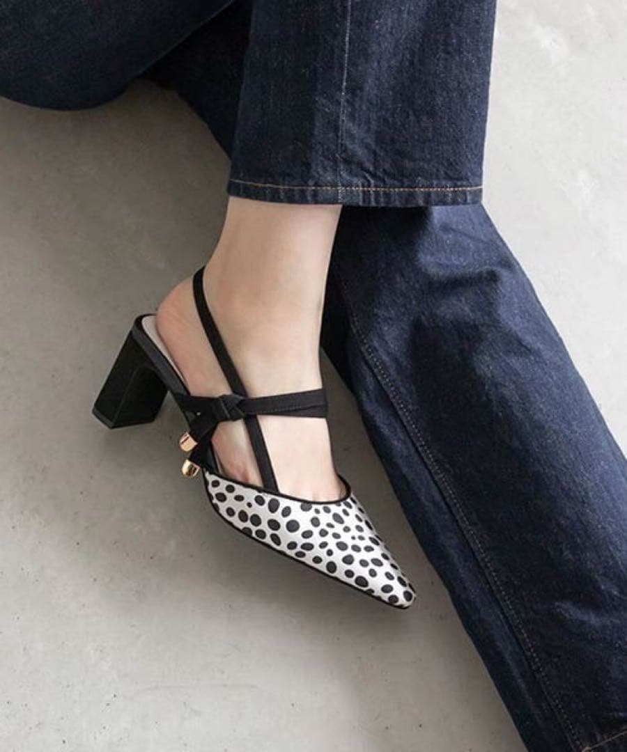 RANDA ランダ リボンモチーフストラップパンプス Lサイズ 24.5cm新品