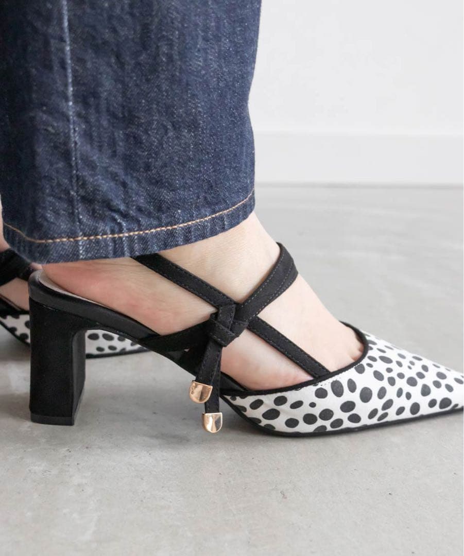 RANDA ランダ リボンモチーフストラップパンプス Lサイズ 24.5cm新品