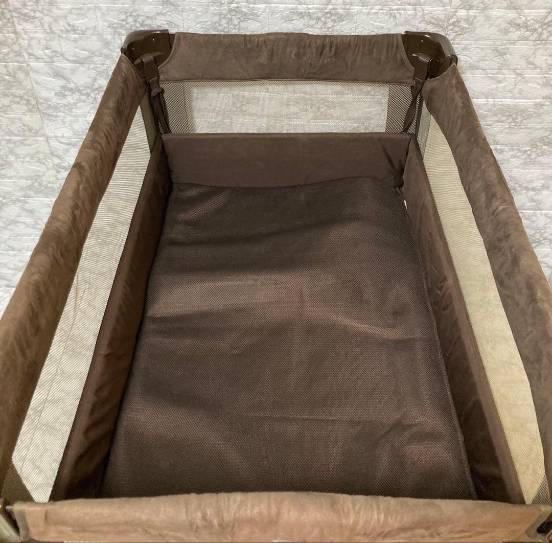 【送料込 美品】Aprica ココネルエアープラス ベビーベッド ブラウン