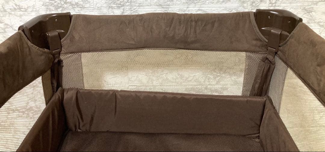 【送料込 美品】Aprica ココネルエアープラス ベビーベッド ブラウン