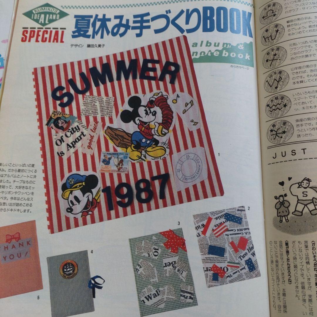 １９８７年　８月号　ジュニー　Junie　　鎌倉書房　洋裁　旅行　手づくり