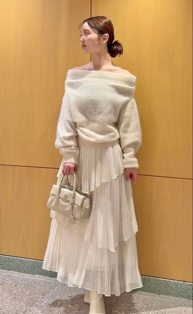 スナイデル SNIDEL Sustainableプリーツティアードロングスカート