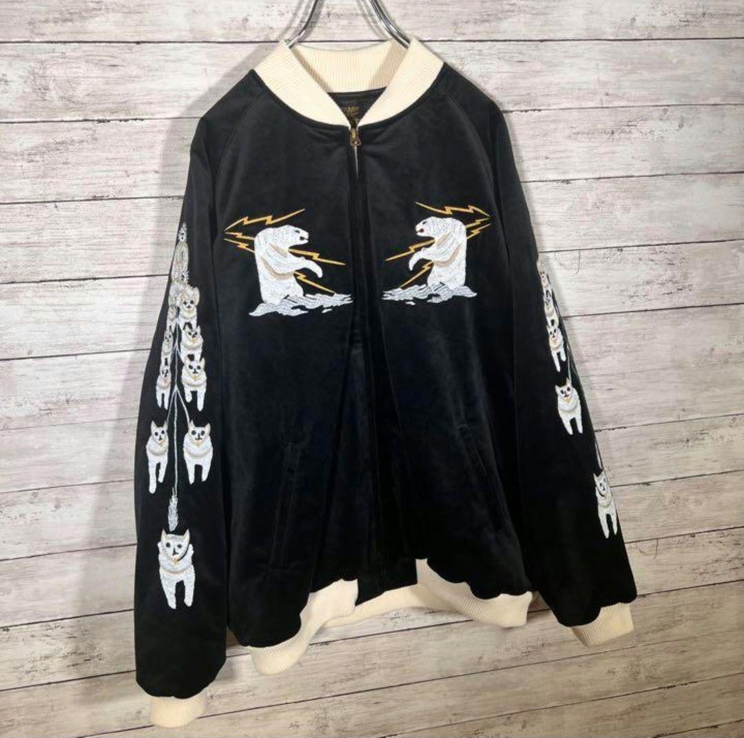 『入手困難』HOUSTON 別珍　スーベニアジャケット　アラスカ　黒　【XXL】