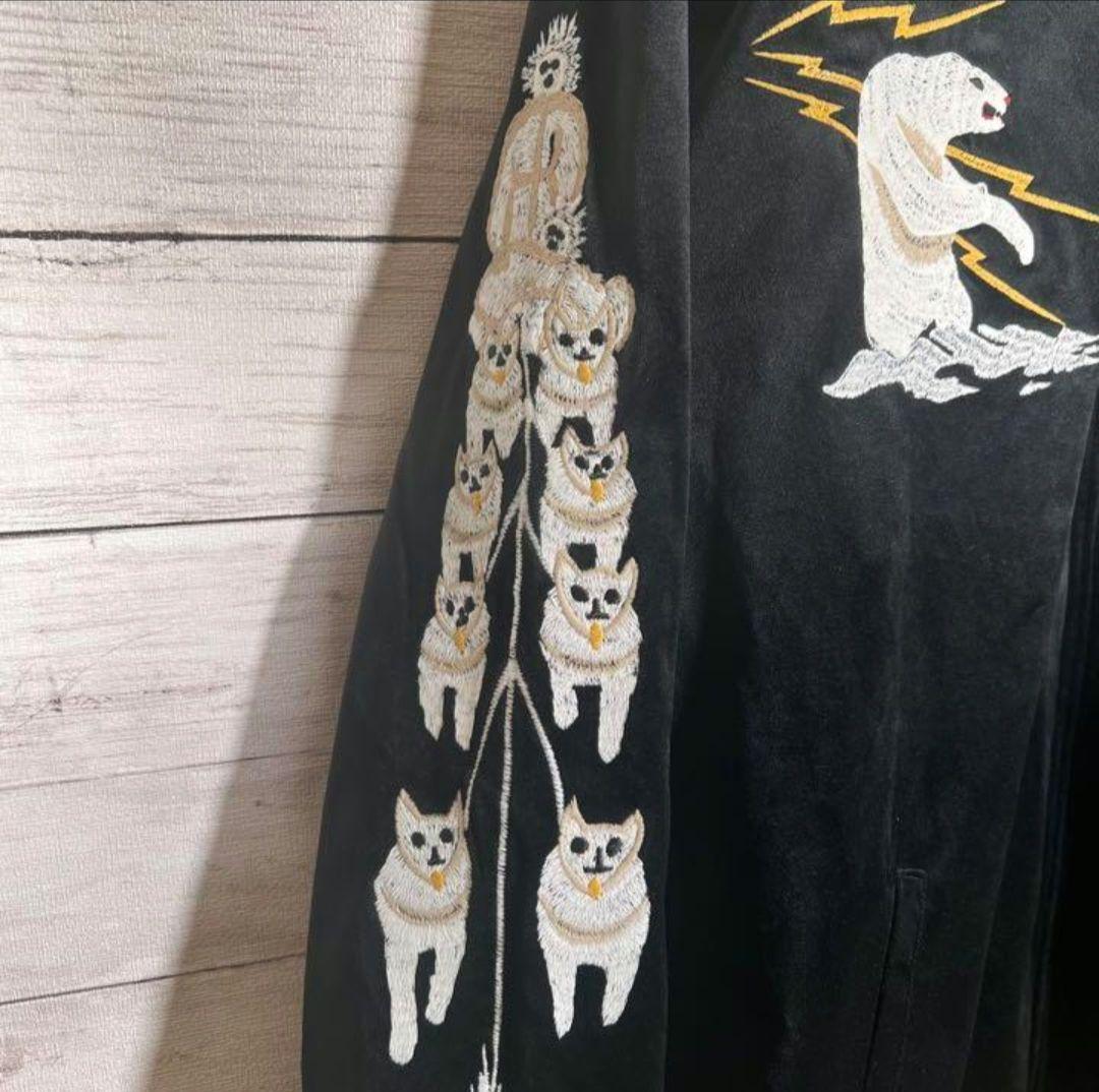 『入手困難』HOUSTON 別珍　スーベニアジャケット　アラスカ　黒　【XXL】