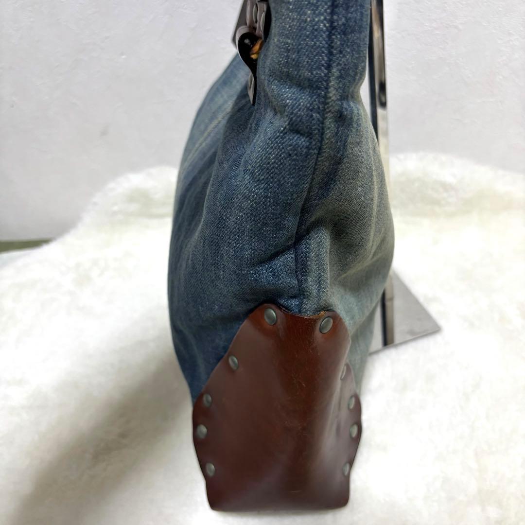 【極希少】ディーゼル トートバッグ デニム レザー A4 肩掛け スタッズ