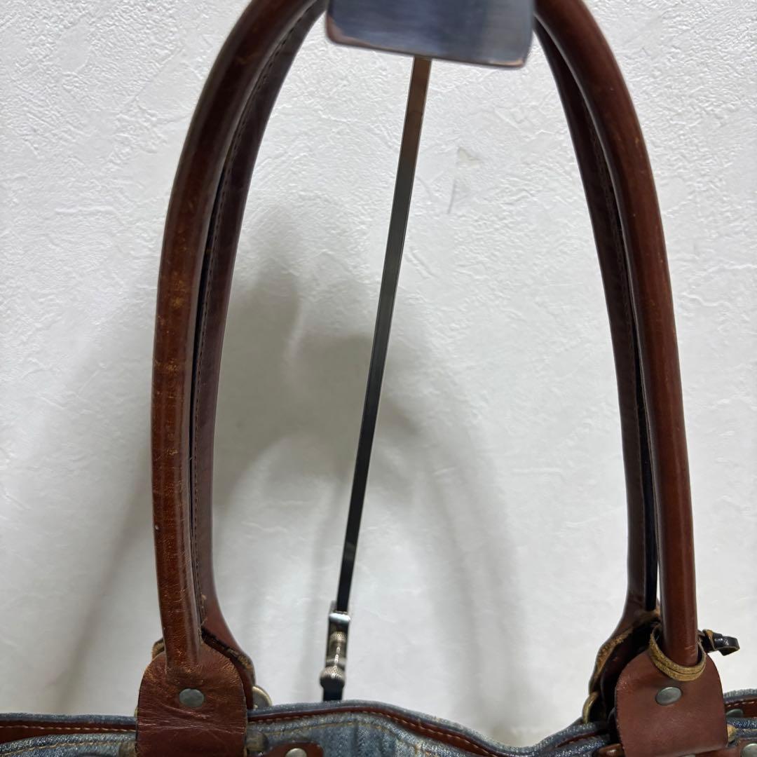 【極希少】ディーゼル トートバッグ デニム レザー A4 肩掛け スタッズ