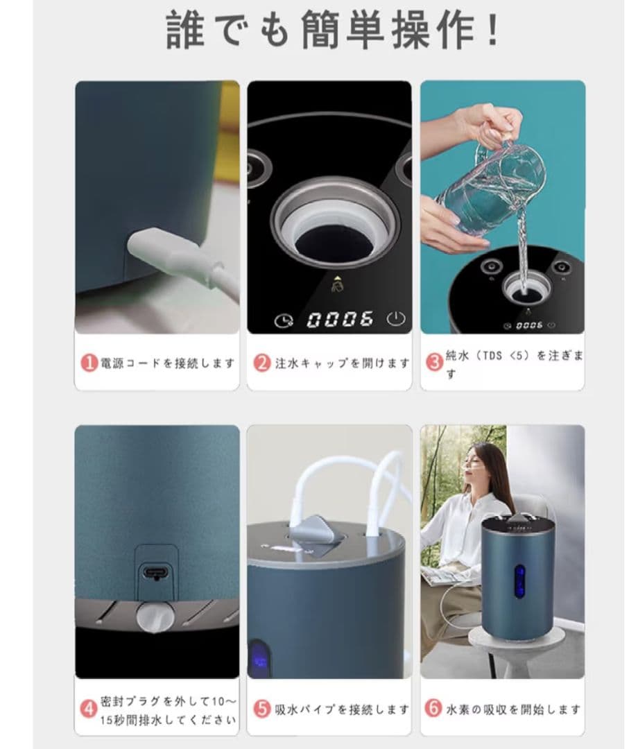 水素吸引器・水素ガス発生器 水素225ml/分 99.992%高純度