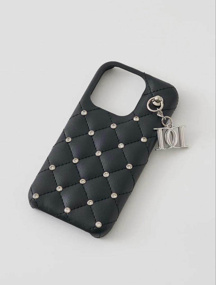 キルティングビジューDDチャームiPhoneケース