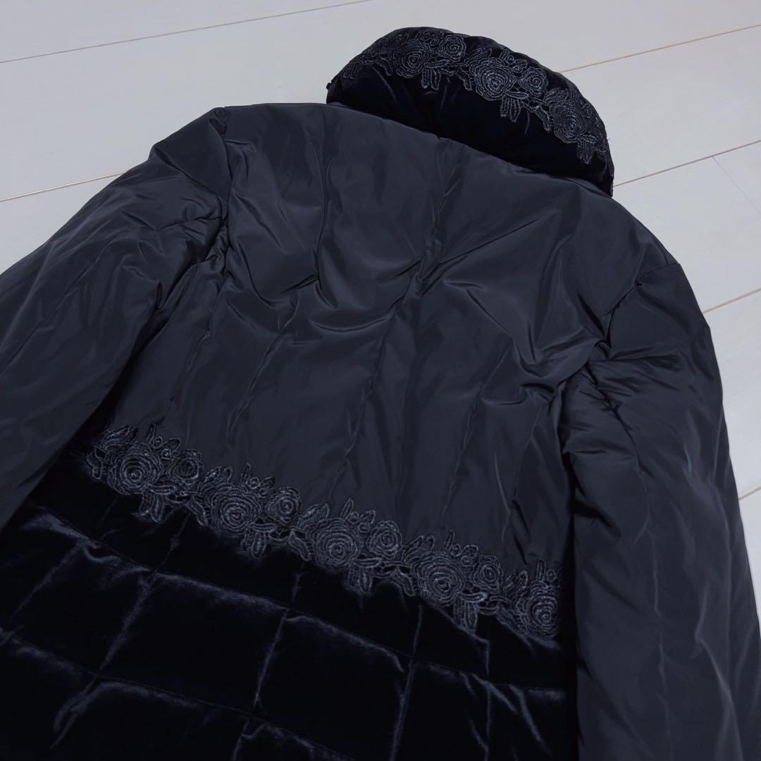 ☆Super Beauty☆【美品】花柄刺繍ダウンコート　ベルベットサイズ40♡