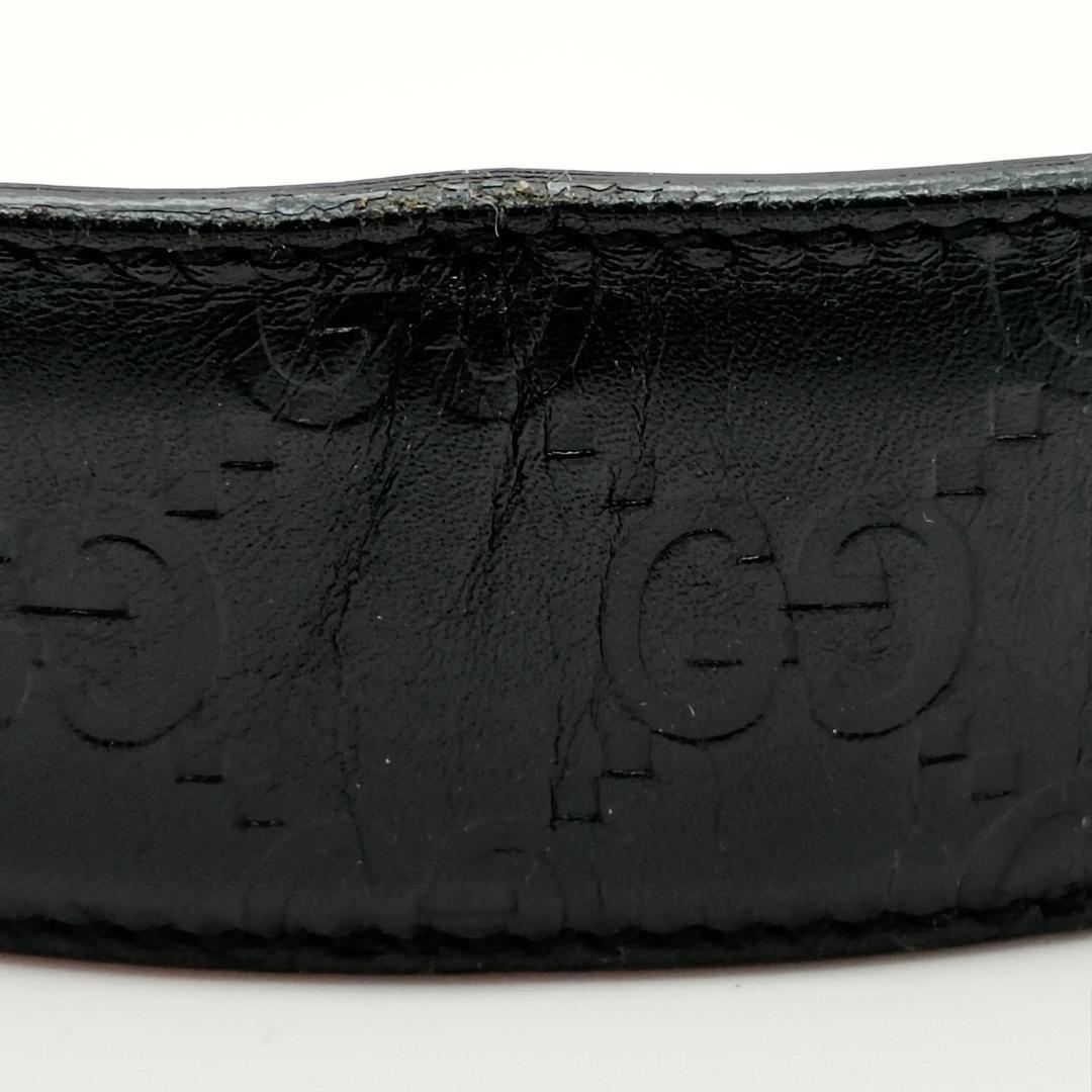GUCCI シマ　GG柄　ブラック　レザー　95