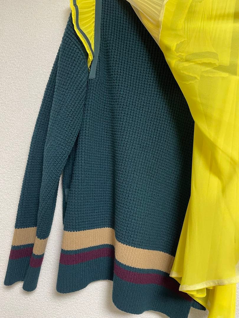 sacai 変形ニットトップス　イエロー　⭐︎