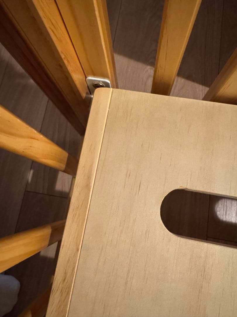 大和　パタン2 木製ベビーベッド 前側開閉機能付き