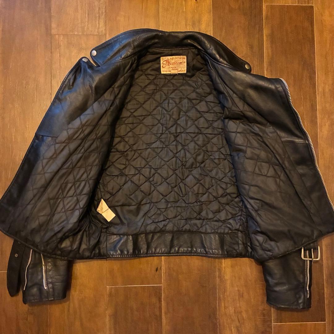 70s vintage excelled レザーダブルライダースジャケット 古着
