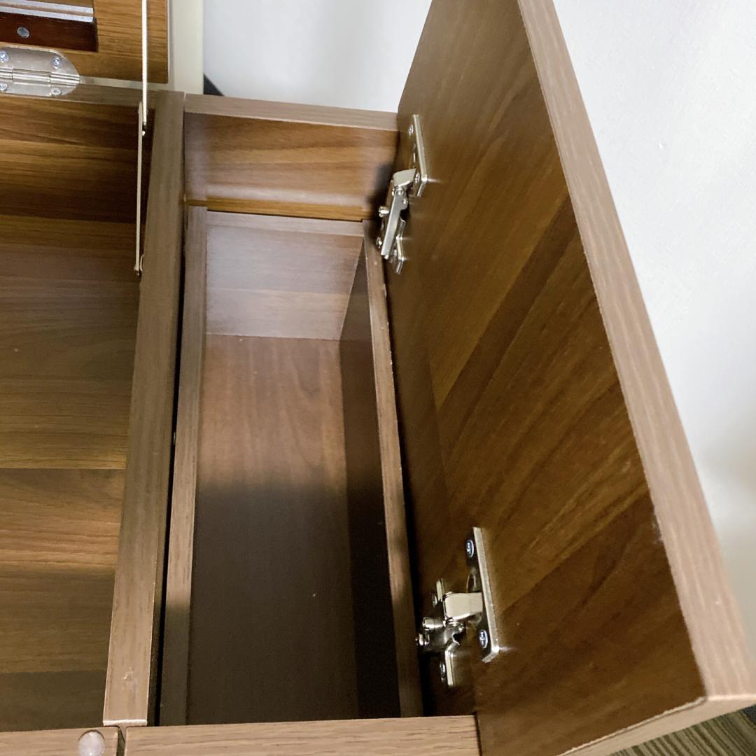 コンパクトドレッサー スツール付 鏡一面 シンプル モダン ダークブラウン