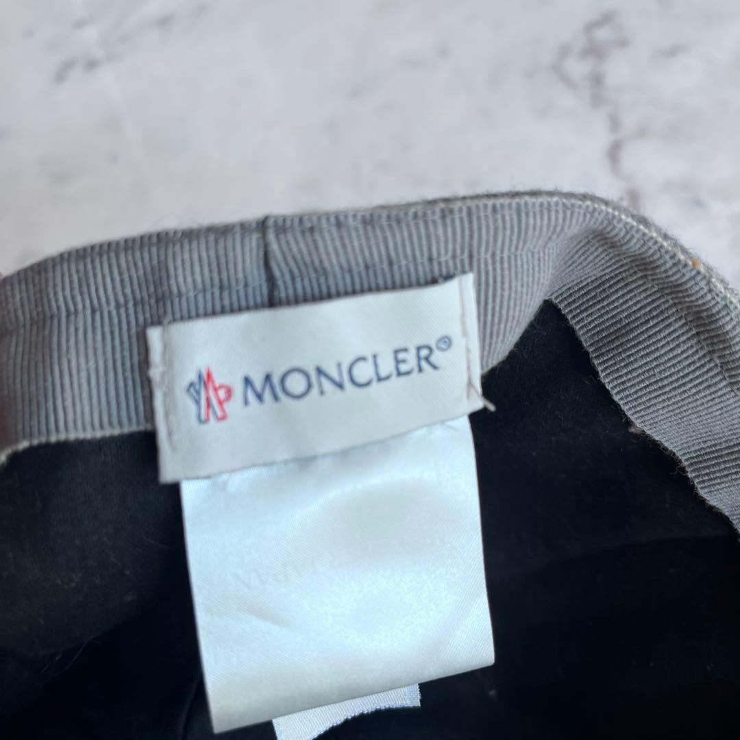 MONCLER グレー リボン キャップ ウールフランネル