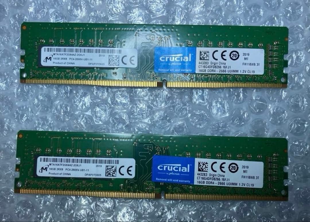 crucial DDR4-2666 32GB (16GB×2) メモリー