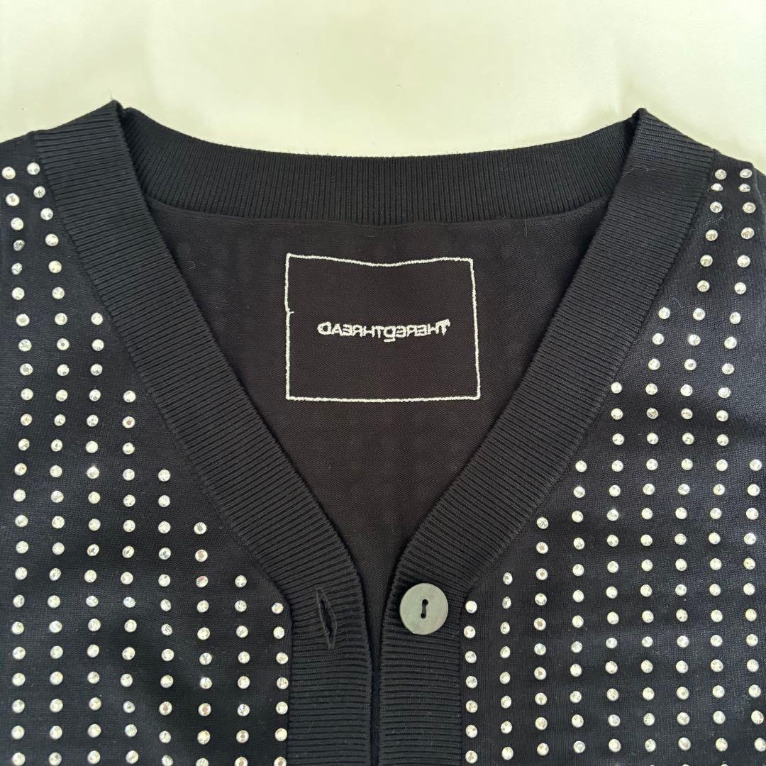 S rhinestone cardigan cropped ザレッドスレッド