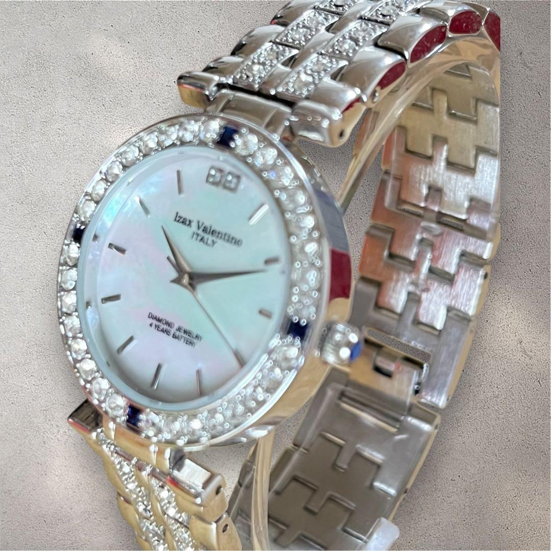 美品✨Izax Valentino クォーツ 腕時計 天然ダイヤ サファイア