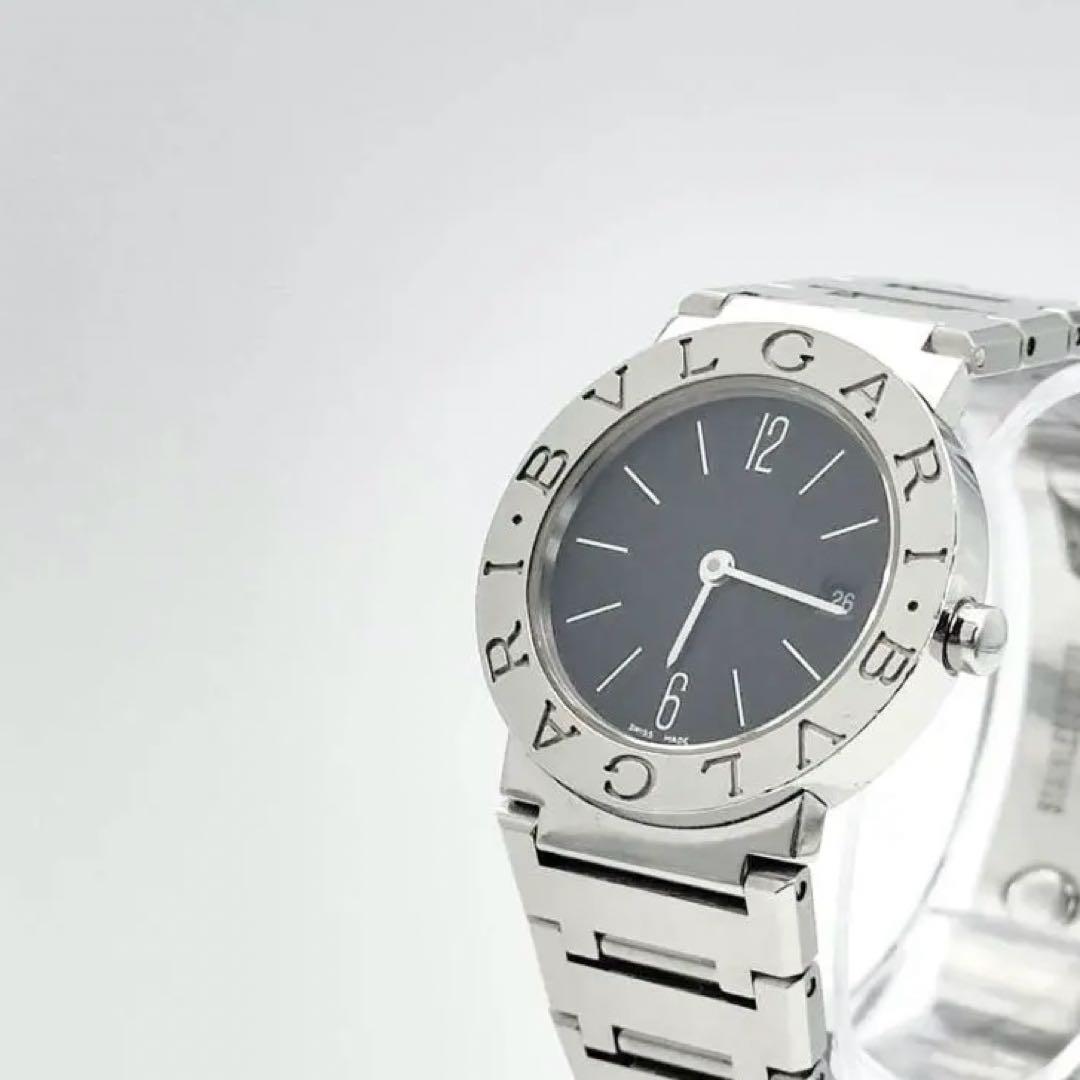 BVLGARI bb26ss 腕時計　シルバー　ブラック文字盤　付属品有り