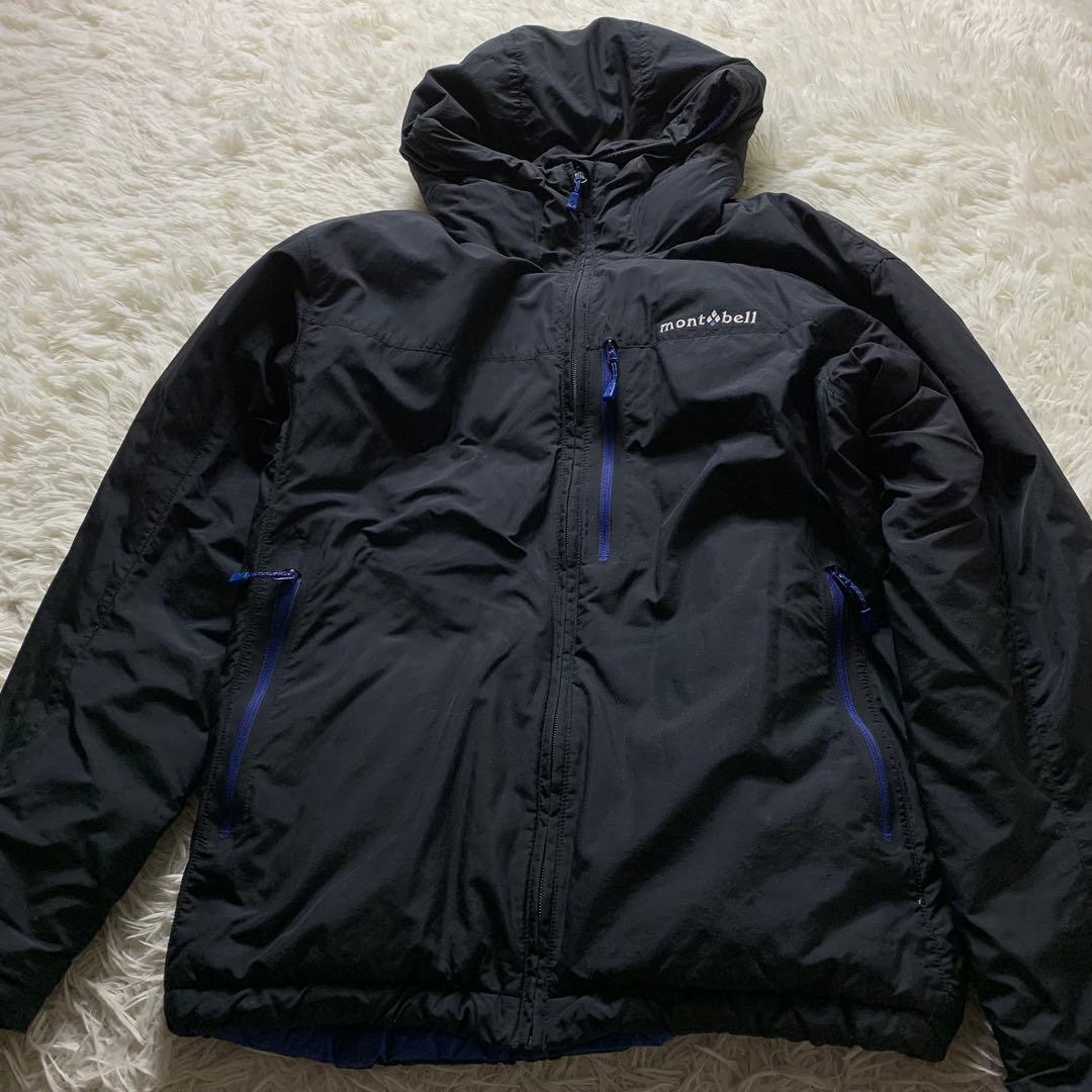 お*具様 美品■モンベル ダウンジャケット リバーシブル ブルー　1101492
