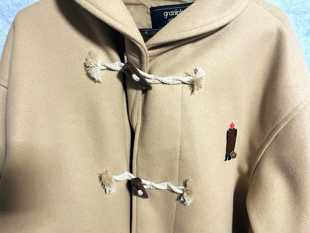 グラニフ イカク バックスタイル ダッフルコート ベージュ Lサイズ