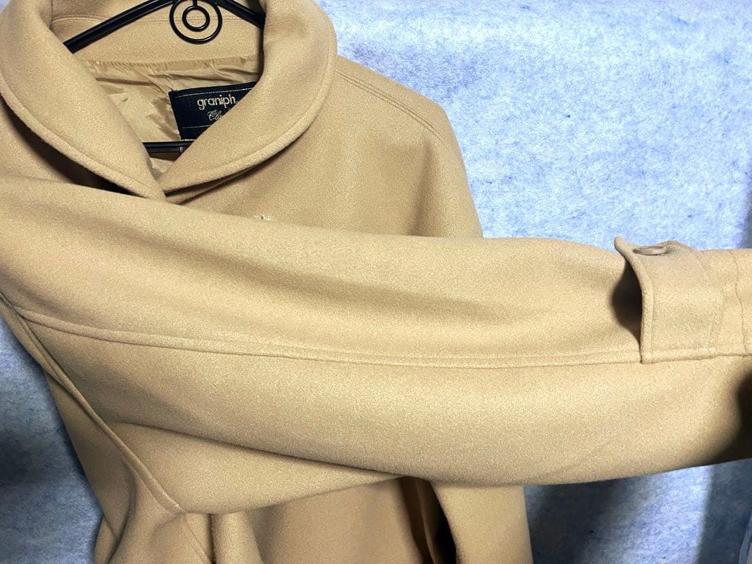 グラニフ イカク バックスタイル ダッフルコート ベージュ Lサイズ