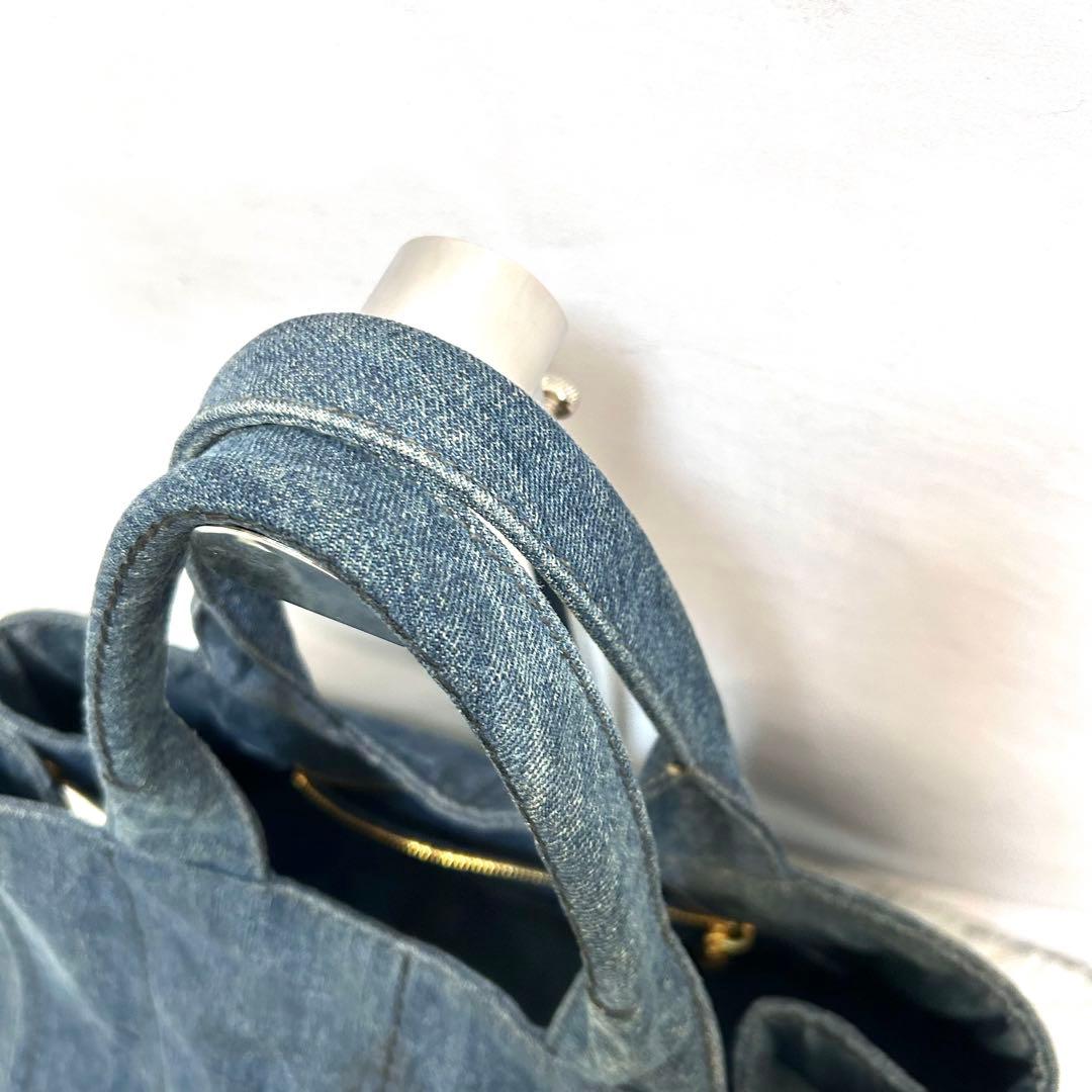 ギャランティカード付き　タグ付き　PRADA カナパ　トートバッグ　デニム