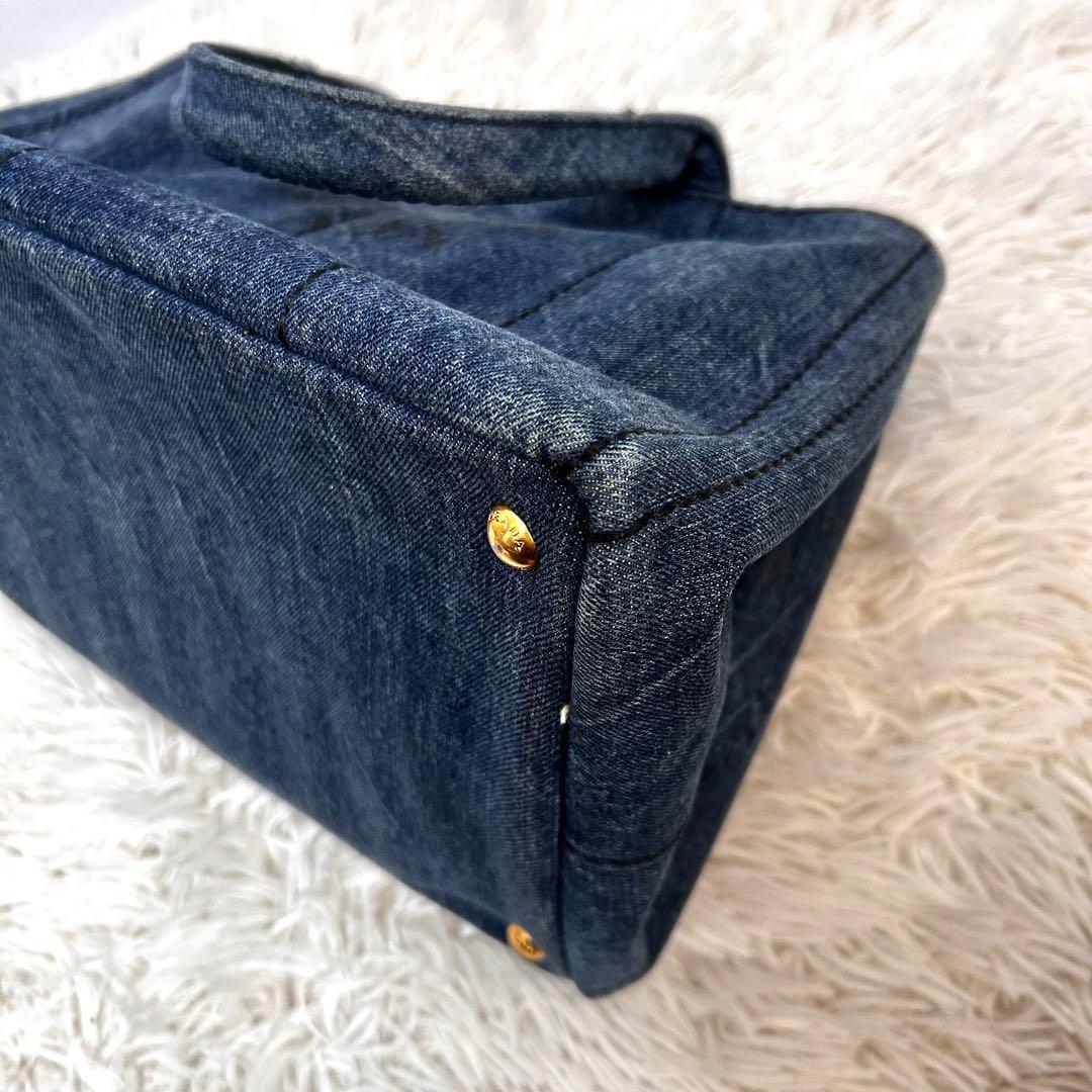 ギャランティカード付き　タグ付き　PRADA カナパ　トートバッグ　デニム