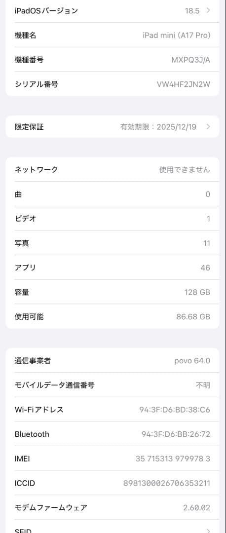 iPad mini A17 Pro セルラー Apple Pencil Pro