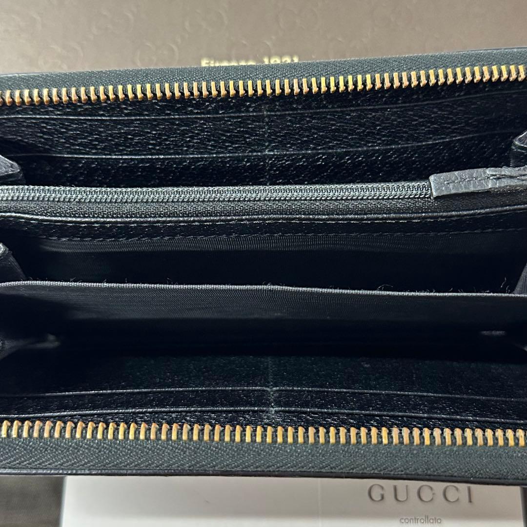 新品同様‼️ グッチ　GUCCI 財布　長財布　シェリーライン　ラウンドファスナー