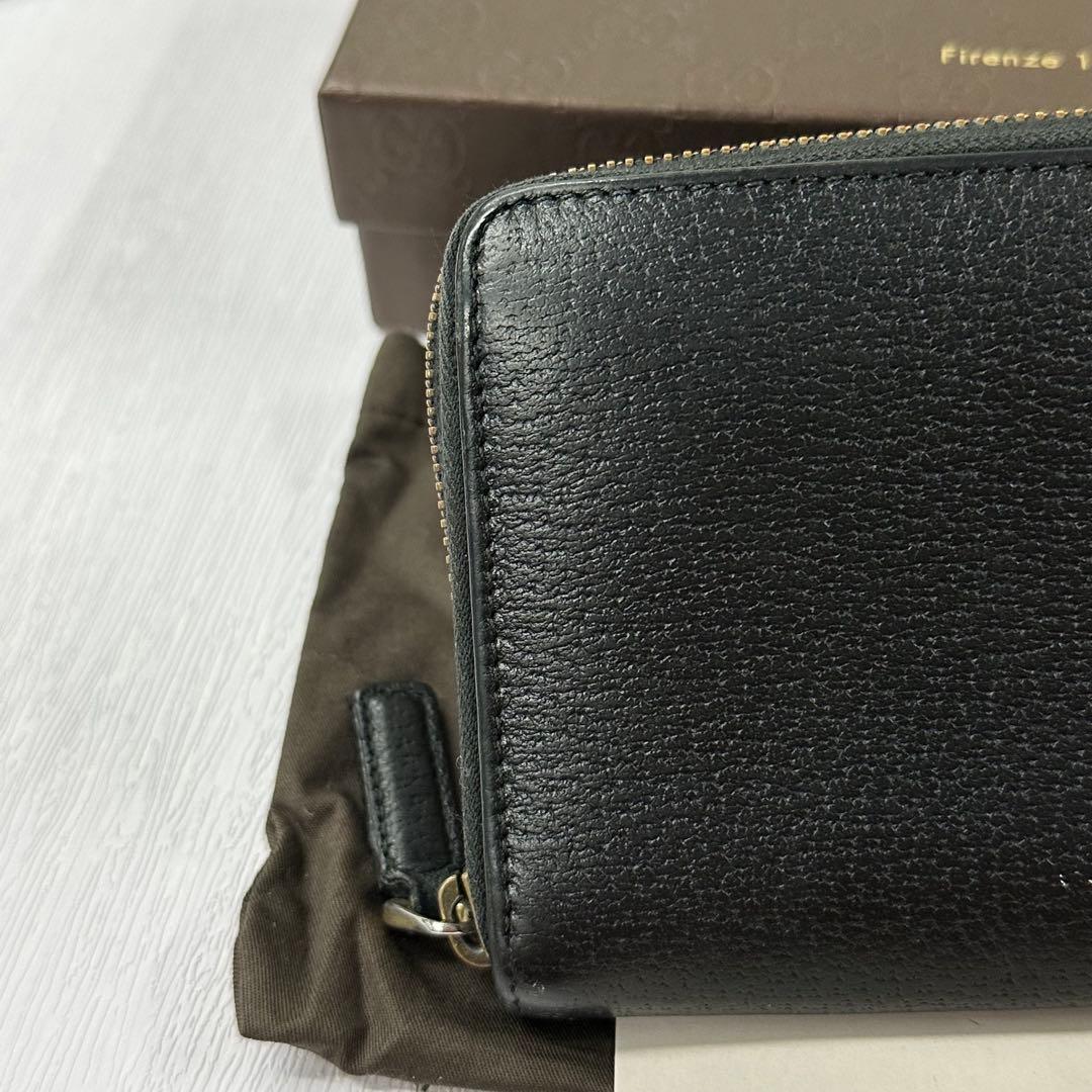 新品同様‼️ グッチ　GUCCI 財布　長財布　シェリーライン　ラウンドファスナー