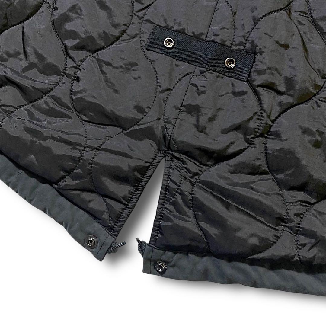 M ビームス 裏地キルティング ビッグシルエット 2way モッズコート 黒