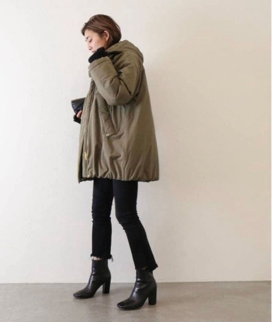 美品 ドゥーズィエムクラス liningフードコート カーキ 2way