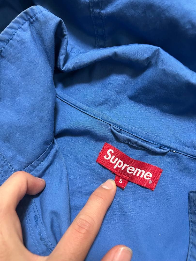 Supreme フード付きナイロンジャケット S 青