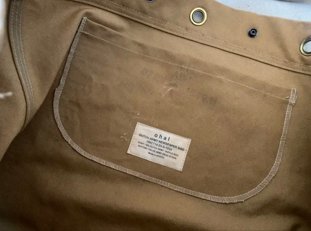 ohal / 90s ダッフルニュースペーパーバック コットンキャンバス　秋冬