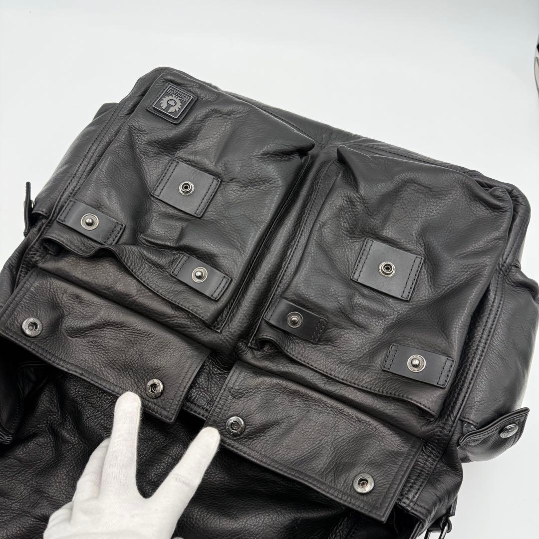 美品　タグ付き ベルスタッフ　オールレザー　メッセンジャー　ショルダーバッグ　黒
