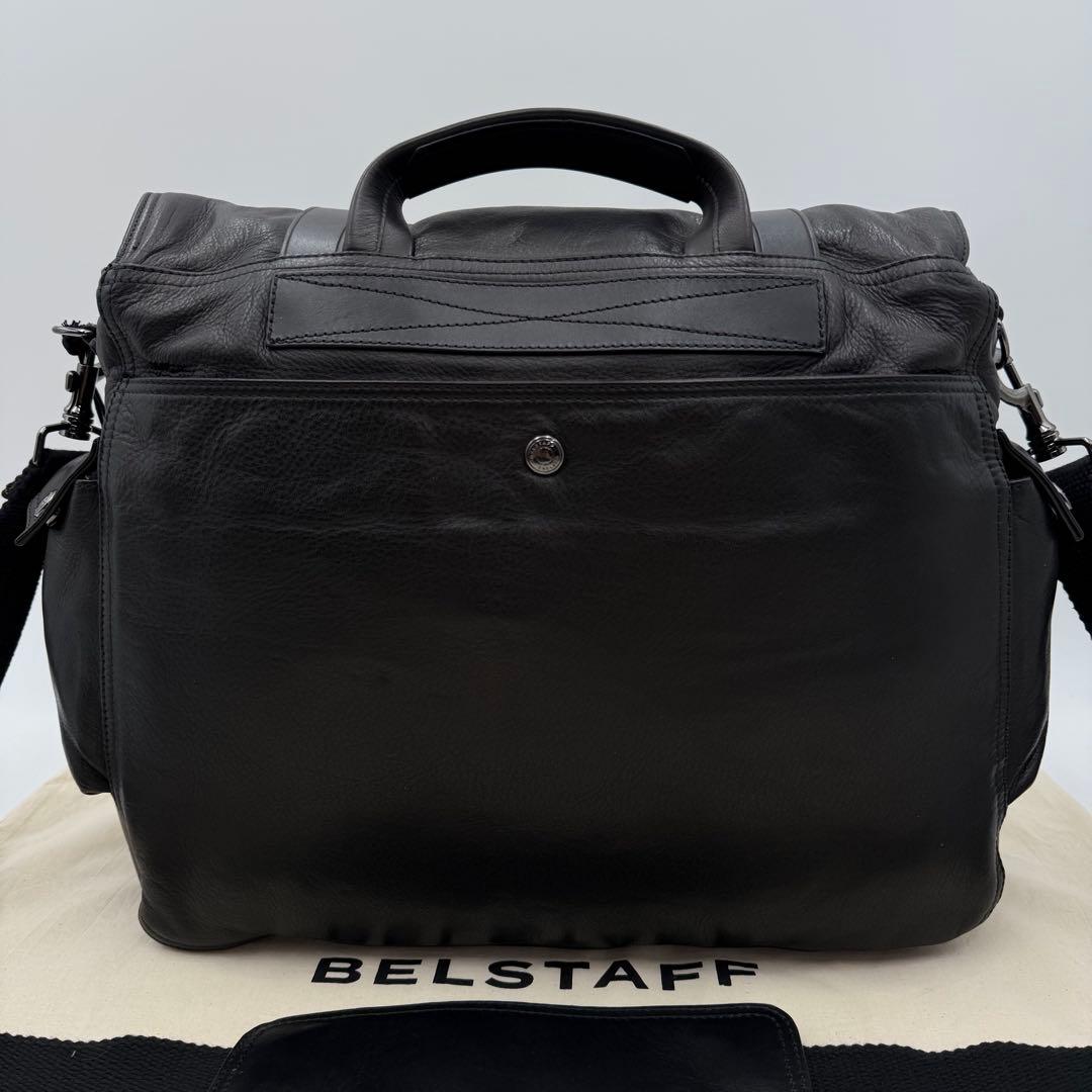 美品　タグ付き ベルスタッフ　オールレザー　メッセンジャー　ショルダーバッグ　黒