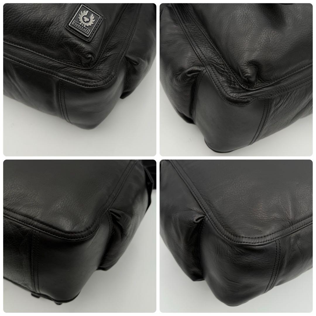 美品　タグ付き ベルスタッフ　オールレザー　メッセンジャー　ショルダーバッグ　黒