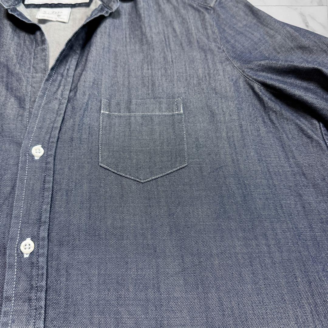 フランクアンドアイリーン デニムシャツ スキッパー サイズS ゆったりめ