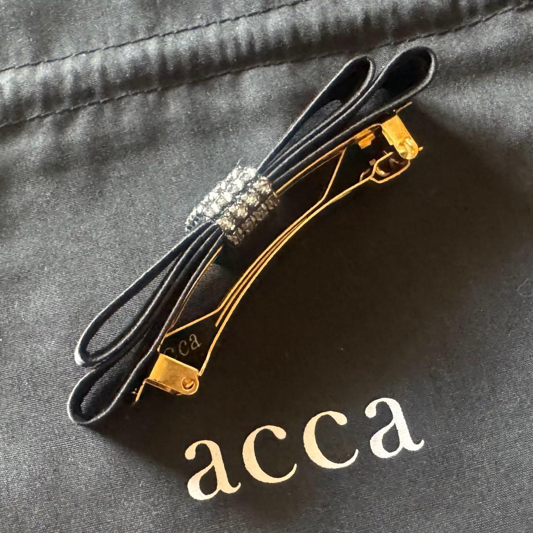 最終価格【美品】acca アッカ リボンバレッタ スワロフスキー