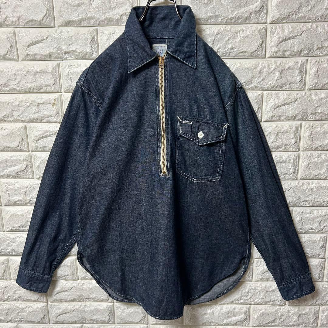 【POST O' ALLS】USA製 デニム プルオーバーシャツ タロンジップ