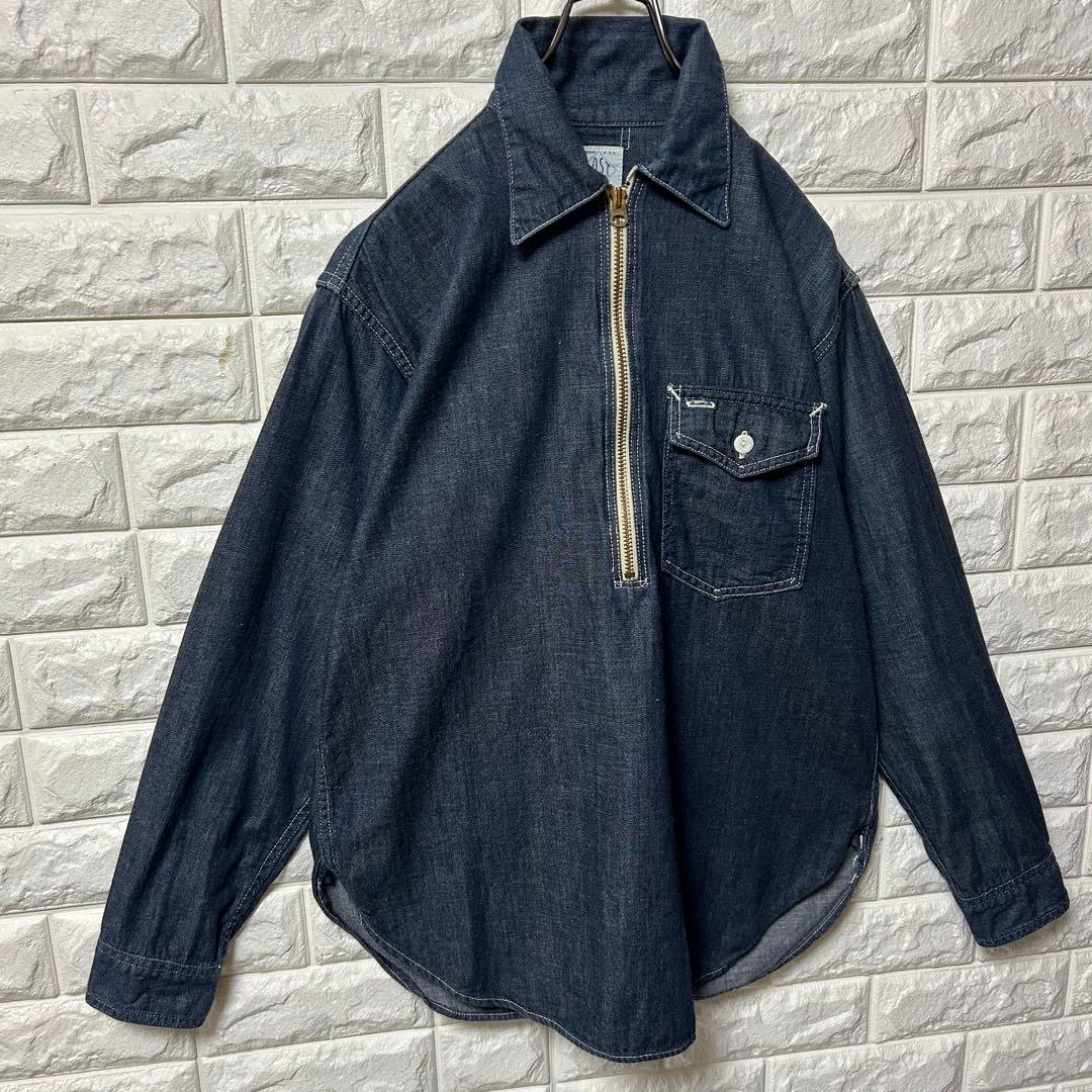 【POST O' ALLS】USA製 デニム プルオーバーシャツ タロンジップ