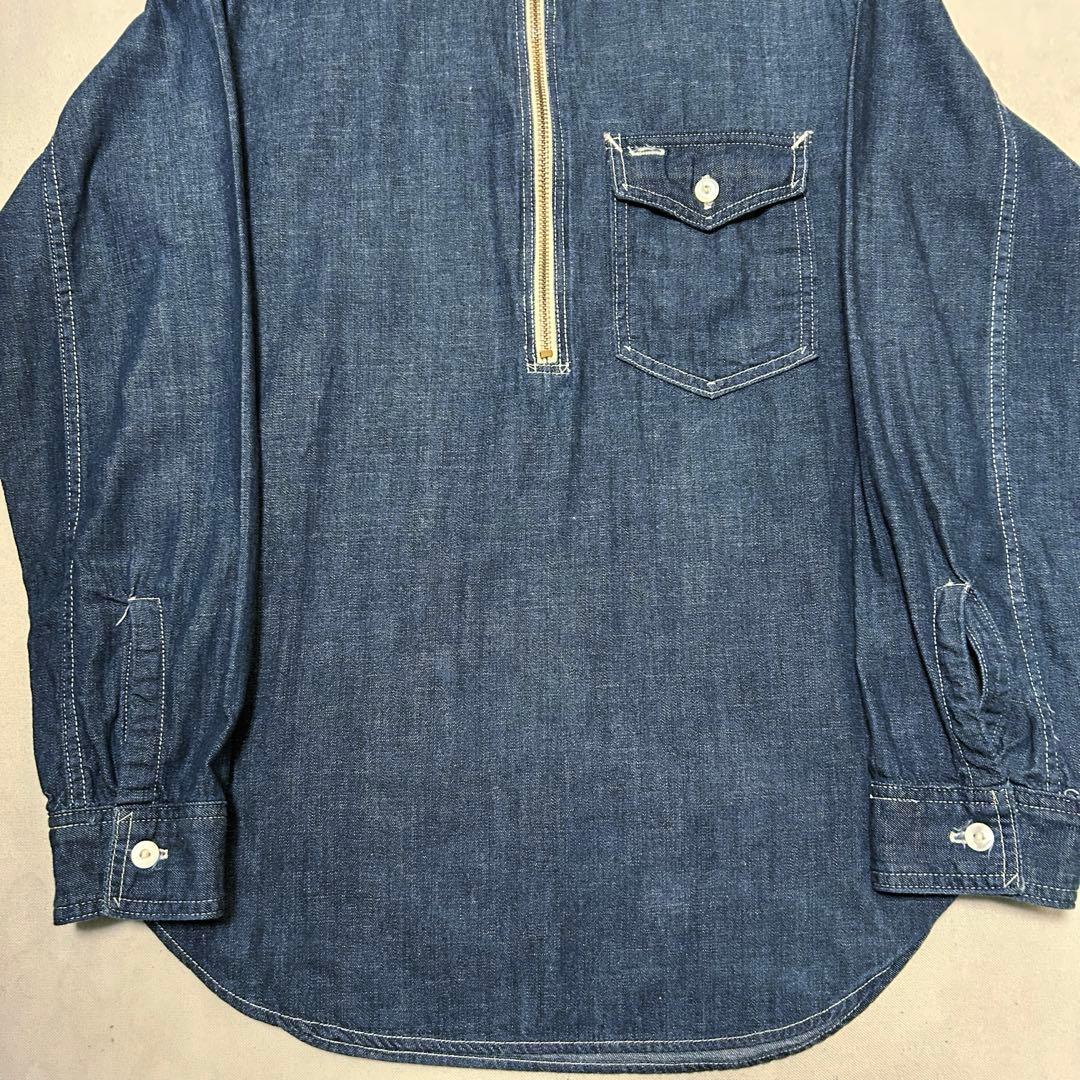 【POST O' ALLS】USA製 デニム プルオーバーシャツ タロンジップ
